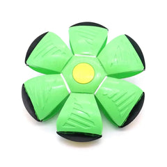 Interactive Dog Flying Disc Ball Toy with LED Lights - Green