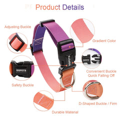Nylon Adjustable Pet Collar and Leash Set | Durable Walking Traction Lead for Small, Medium, and Large Pets - Pink