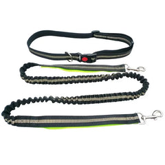 Hands-Free Dog Leash with Adjustable Waist Belt and Shock-Absorbing Bungee - Reflective Running, Jogging, and Walking Traction Rope for Small, Medium, and Large Dogs