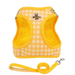Plaid Pet Harness & Leash Set – Adjustable Chest Strap for Cats & Small Dogs, Breathable Comfort Fit