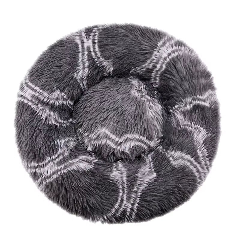 Round Plush Winter Pet Bed - Washable Basket for Small, Medium, and Large Dogs and Cats
