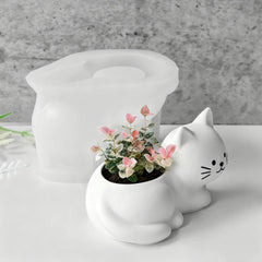 Cute Cat Ceramic Planter – Whimsical Indoor Pot for Succulents & Houseplants