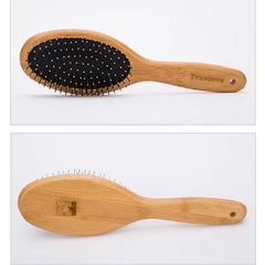 Pet round Comb Bamboo Wood Handle in Cat and Dog Hair Remover Brush Fur Small Medium Large Grooming Gifts TLK19131