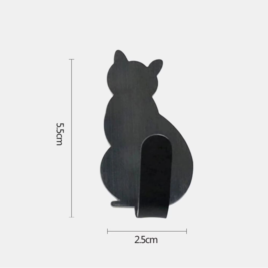 JJYY 2PCS Waterproof Strong Adhesive Hooks for Bathroom Plastic Cat Wall Sticker Wall Door Hanger for Kitchen Towel Hook