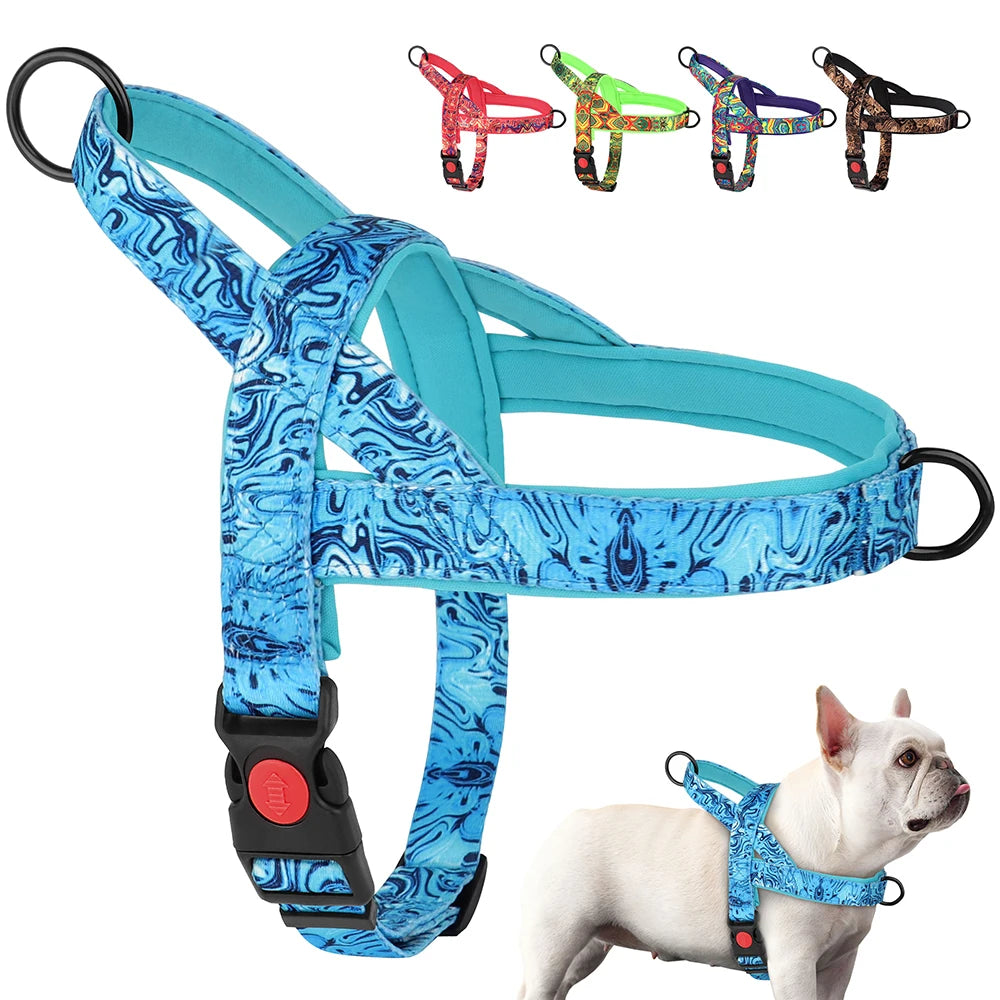 Nylon Dog Harness No Pull Strong Dog Harnesses Adjustable Pet Walking Training Vest for Small Medium Large Dogs Pitbull Bulldog