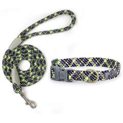 Nylon Leash and Collar Set for Small, Medium, and Large Dogs - Durable Braided Pet Lead and Adjustable Collar Set for Outdoor Walking