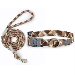 Nylon Leash and Collar Set for Small, Medium, and Large Dogs - Durable Braided Pet Lead and Adjustable Collar Set for Outdoor Walking