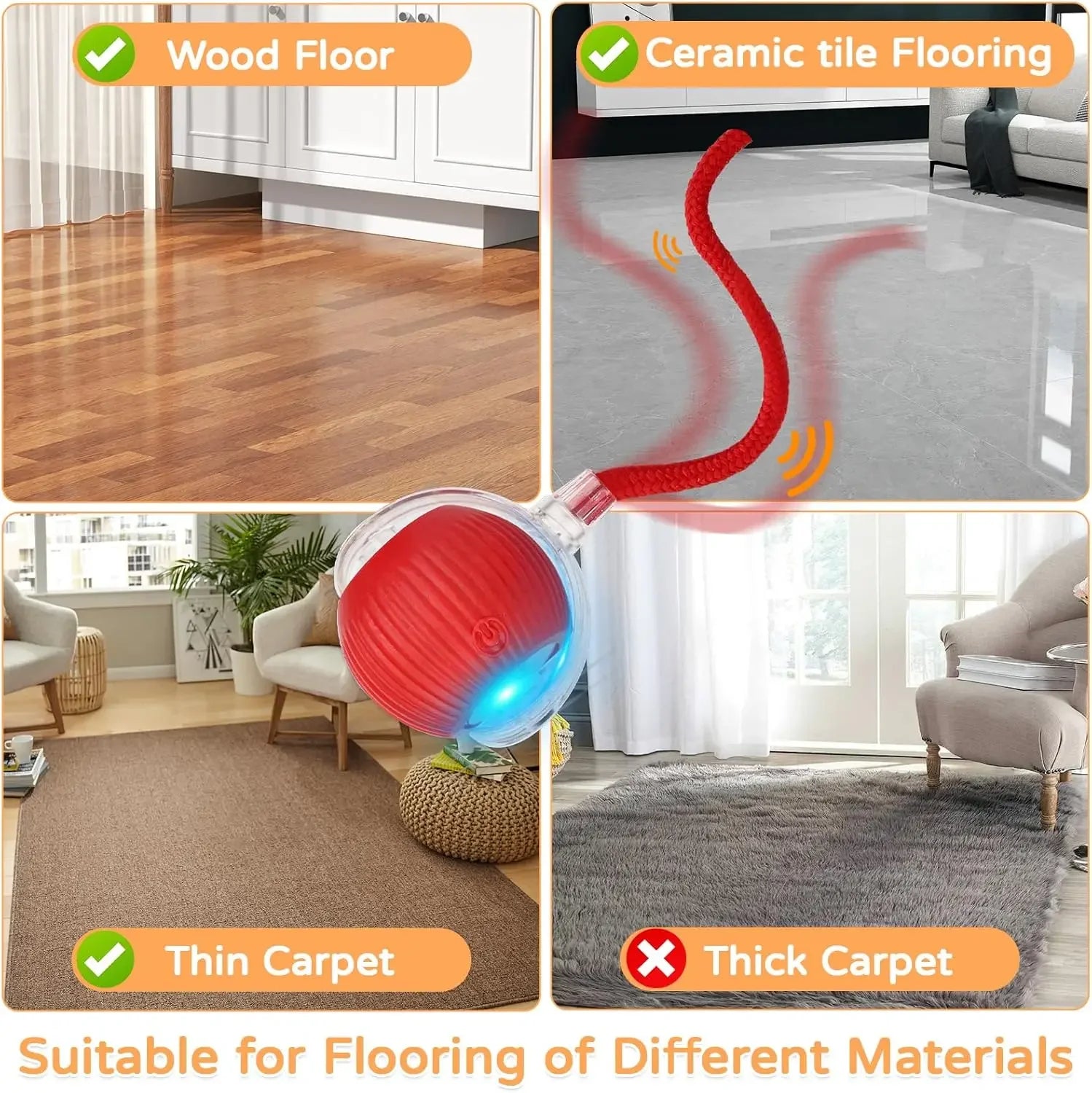 Smart Interactive Dog & Cat Tail Ball - Automatic Motion Rolling Toy