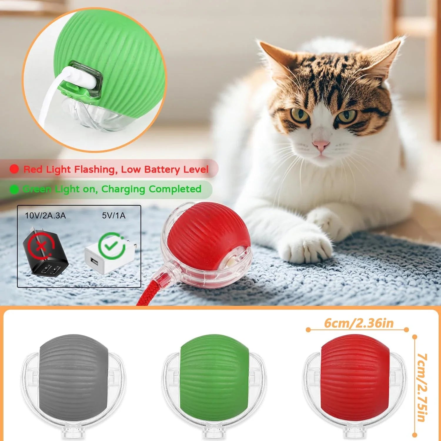 Smart Interactive Dog & Cat Tail Ball - Automatic Motion Rolling Toy