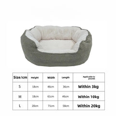 Wave-Shaped Plush Pet Bed – Soft Sofa Cushion for Cats & Dogs, Washable & All-Season Comfort