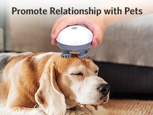 Pet Massager for Dogs and Cats, Electric With 4 Rotatable Massage Heads, Three Modes, for Promote Bonding