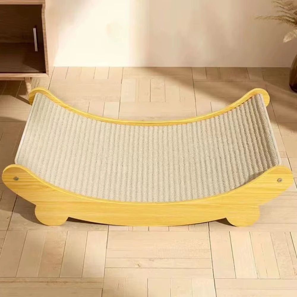 Modern Cat Scratching Board Hammock – Wooden Frame with Fabric Surface for Lounging & Claw Care