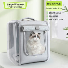Ventilated Pet Backpack Carrier - Clear View Travel Bag for Cats & Dogs