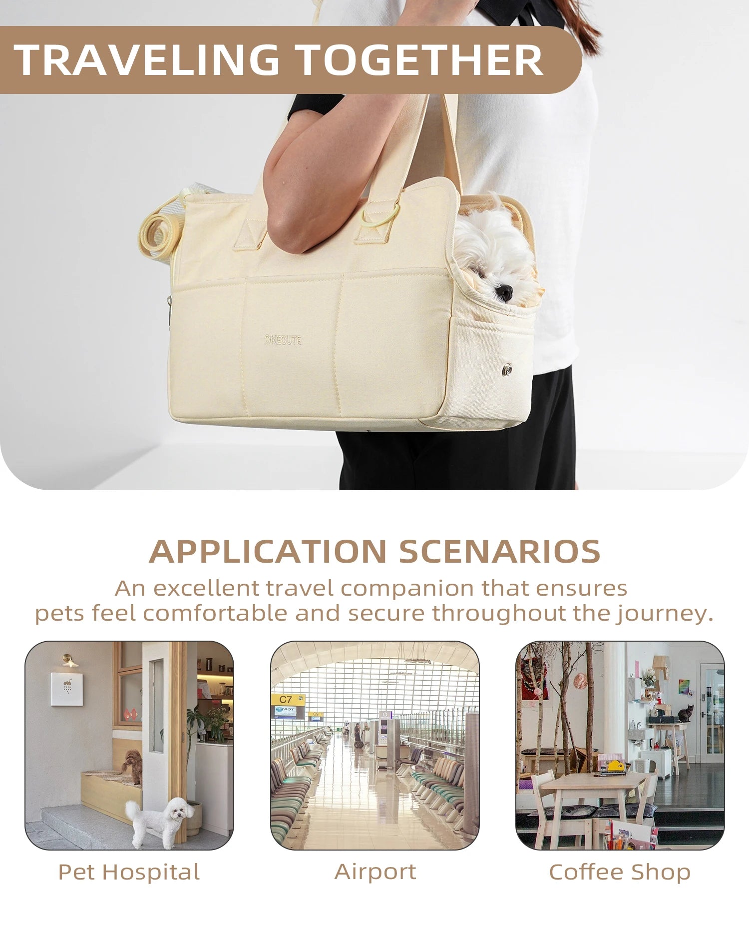 Portable Mesh Pet Carrier Shoulder Bag - Lightweight Soft-Sided Tote