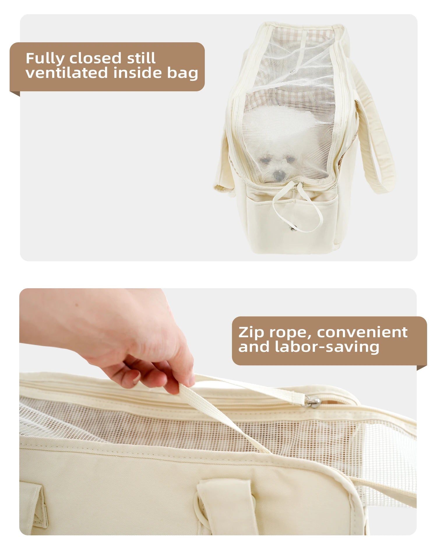 Portable Mesh Pet Carrier Shoulder Bag - Lightweight Soft-Sided Tote