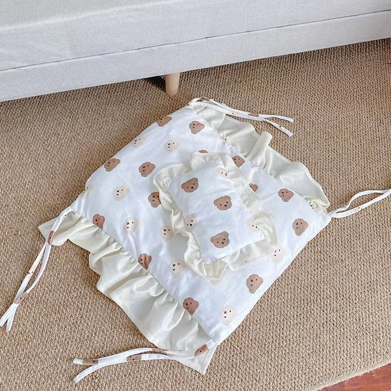 Solid Wood Cat Bed Summer Puppy Bed Removable Mat Washable All Season Universal Cat Nest Dog House Pet Supplies