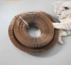 Magic Accordion Cat Scratcher Toy with Ball – Corrugated Cat Climbing Frame & Scratch Board