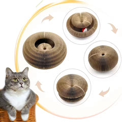 Magic Accordion Cat Scratcher Toy with Ball – Corrugated Cat Climbing Frame & Scratch Board