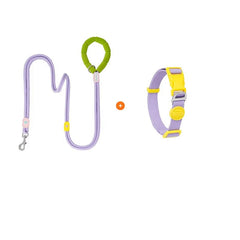 Rope Dog Leash & Collar Set (3-20kg) - Padded Comfort Handle & Color-Block