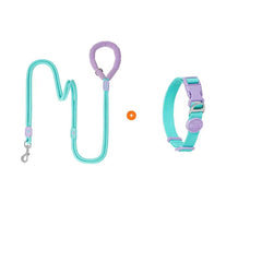 Rope Dog Leash & Collar Set (3-20kg) - Padded Comfort Handle & Color-Block