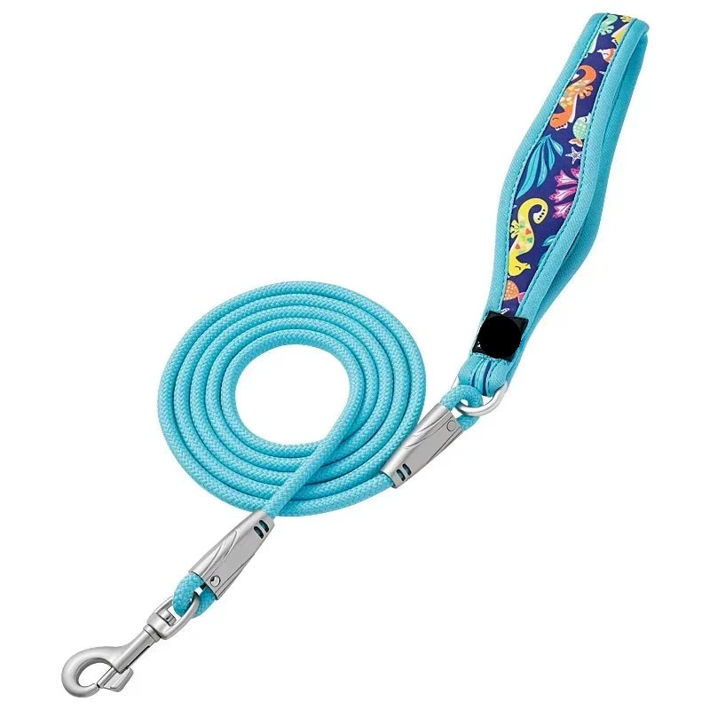 -Floral Printing Pet Leash Neoprene-Padded Handle Leash Small Medium Dog Safety Enjoyable Walking Experience TLL25761