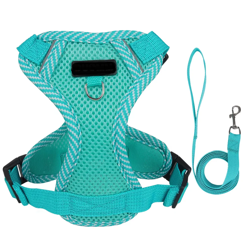 Breathable Mesh Dog Harness & Leash Set - Summer Puppy Walking Vest