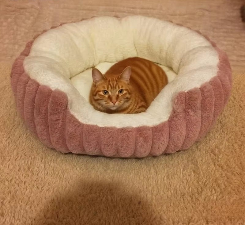 Jumbo Soft Warm Pet Bed - Plush Cozy Sofa with Backrest
