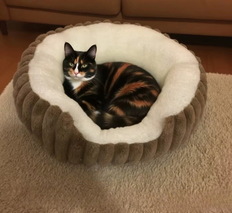 Jumbo Soft Warm Pet Bed - Plush Cozy Sofa with Backrest