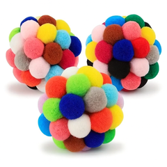 Interactive Colorful Woolen Ball Toys for Cats & Small Dogs - 1/3 Pack