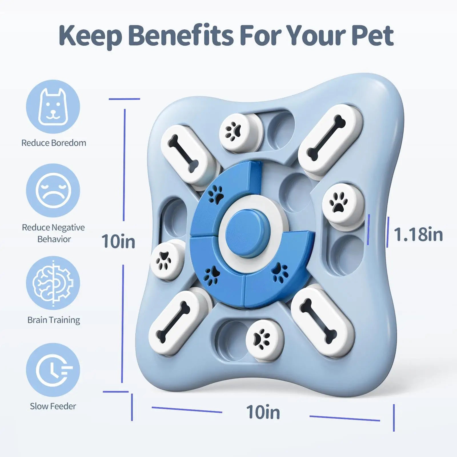Interactive Dog and Cat Memory Training Puzzle Toy with Squeaker - Non-Slip Slow Feeder Bowl and IQ Enrichment Food Dispenser Game for Pet Brain Training