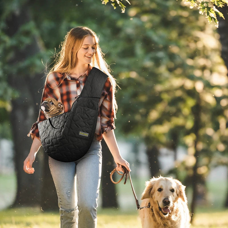 Safety Adjustable Pet Sling Carrier - Soft Padded Travel Bag for Dogs