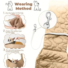 Safety Adjustable Pet Sling Carrier - Soft Padded Travel Bag for Dogs