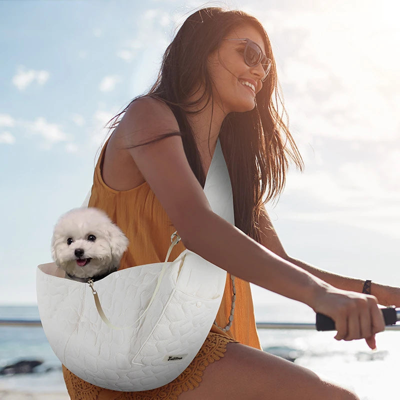 Safety Adjustable Pet Sling Carrier - Soft Padded Travel Bag for Dogs