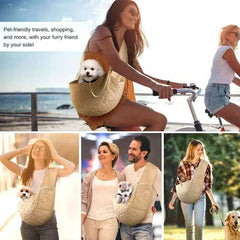 Safety Adjustable Pet Sling Carrier - Soft Padded Travel Bag for Dogs