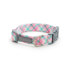 Reflective Nylon Dog Collar with Metal Buckle - Adjustable Heavy-Duty Puppy Collar - High-Visibility Quick-Release Neck Collar for Medium & Large Dogs