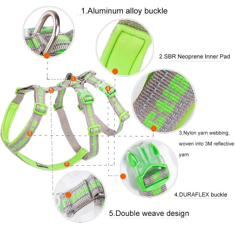 Reflective Back-Slip Dog Harness - Adjustable Walking & Travel Vest