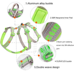 Reflective Back-Slip Dog Harness - Adjustable Walking & Travel Vest