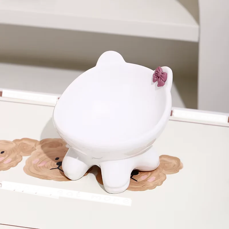 Elevated Ceramic Tilted Cat Bowl - Ergonomic Anti-Vomiting Pet Dish