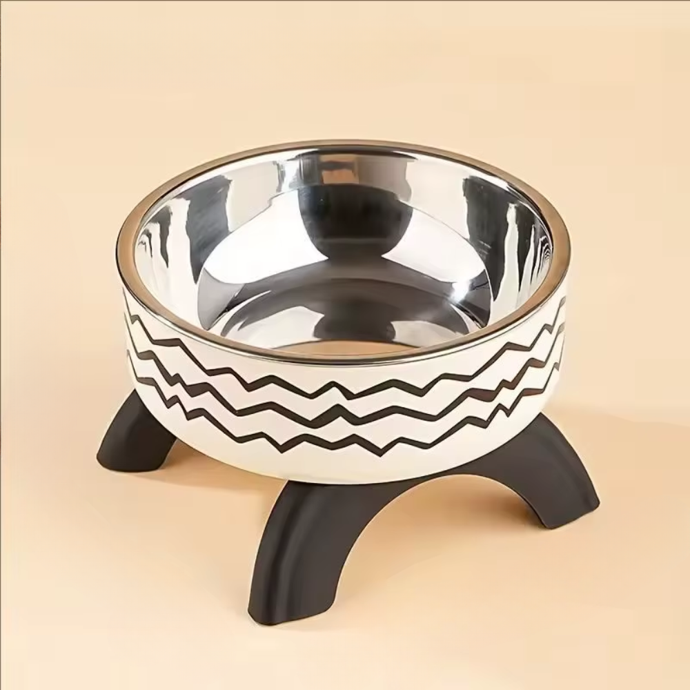 Elevated Stainless Steel Pet Bowl with Non-Slip Silicone Base