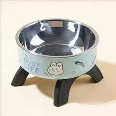 Elevated Stainless Steel Pet Bowl with Non-Slip Silicone Base