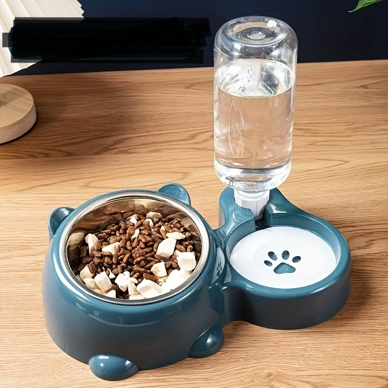 3-in-1 Automatic Pet Feeder & Gravity Waterer - Tilted Food Bowl Set