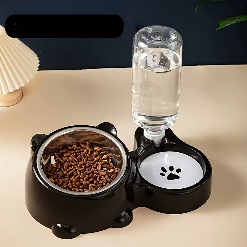 3-in-1 Automatic Pet Feeder & Gravity Waterer - Tilted Food Bowl Set