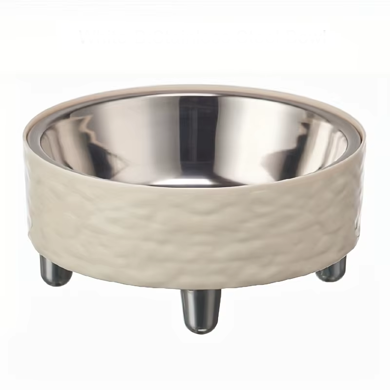 Elevated Stainless Steel Pet Dog Cat Bowl Heighten Neck Protection Food Bowl, Anti-Dumping, Non-Slip, Suitable for Kittens and P