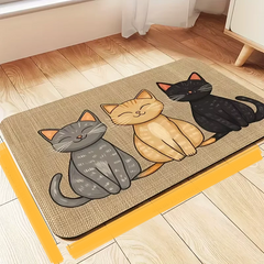 Non-Slip Cat Pattern Pet Feeding Mat - Waterproof Leakproof Dog and Cat Food Placemat - Portable Easy-to-Clean Outdoor Pet Food Pad