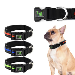 Nylon Padded Dog Collar Soft Adjustable Reflective Pet Collars for Small Medium Large Dogs Training Dog Collar,Black/Orange/Blue
