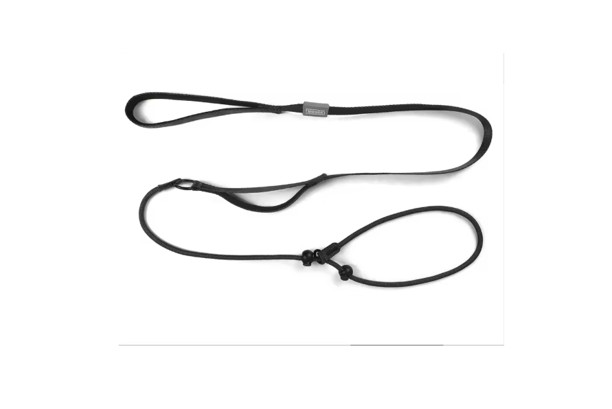 Dog Cinch Leash No-Pull Slip Lead - Heavy Duty Training Leash and Collar Set with Comfortable Padded Handle - Durable Rope Slip Lead - Black