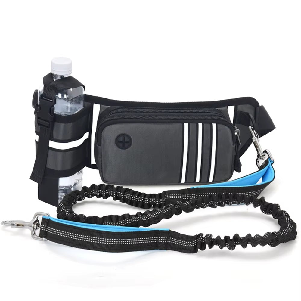 Bungee Waist Dog Leash – Hands‑Free Running & Walking Belt with Fanny Pack, Shock‑Absorbing Lead for Medium & Large Dogs