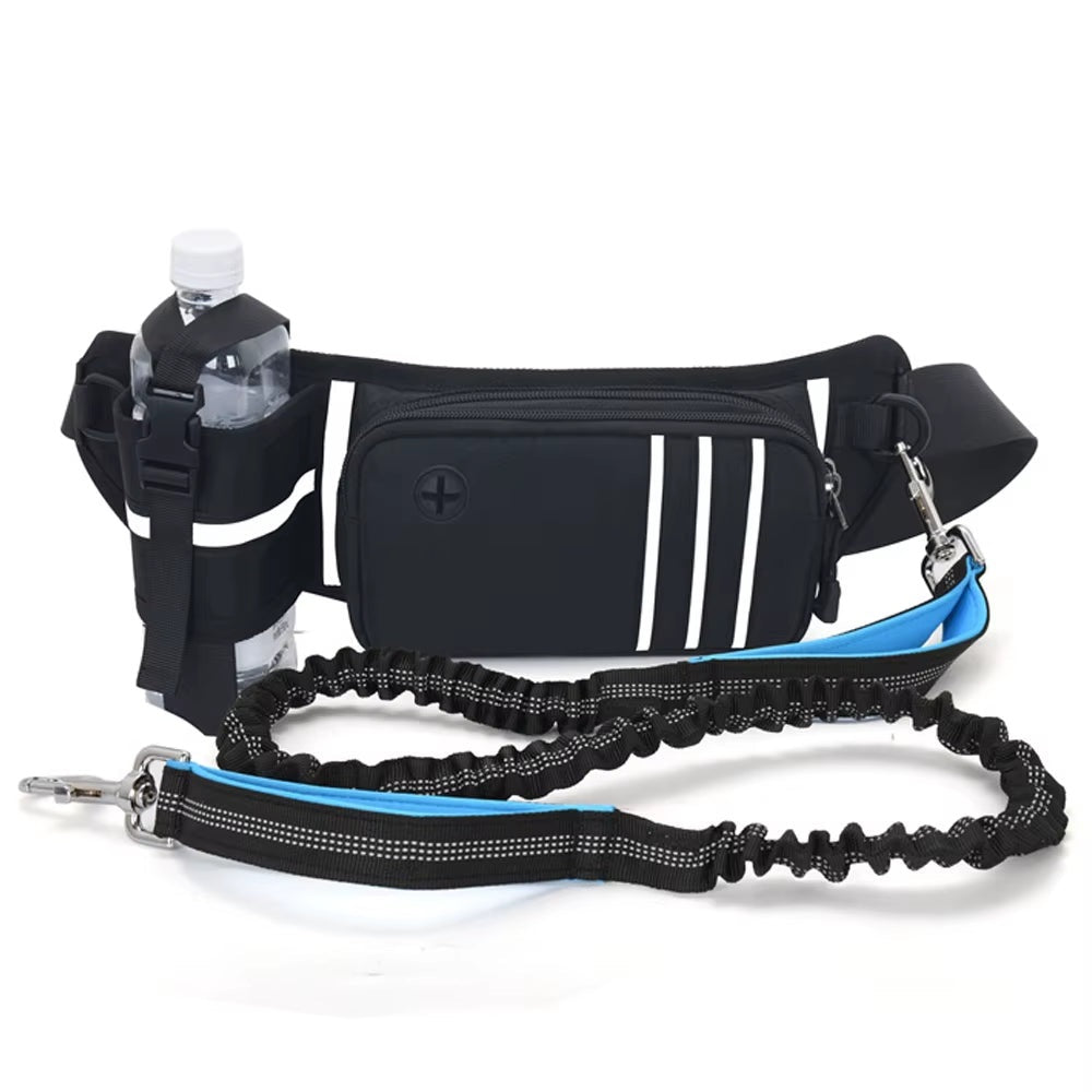 Bungee Waist Dog Leash – Hands‑Free Running & Walking Belt with Fanny Pack, Shock‑Absorbing Lead for Medium & Large Dogs