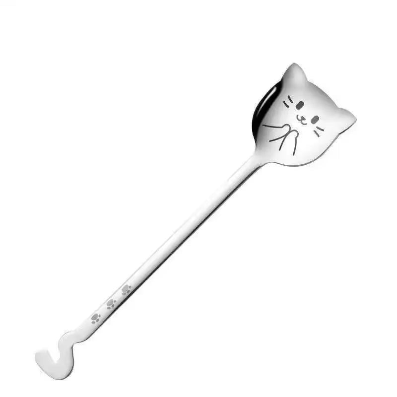 Funny Cat Spoon – Cute Cartoon Meow Teaspoon for Coffee, Dessert & Gifts