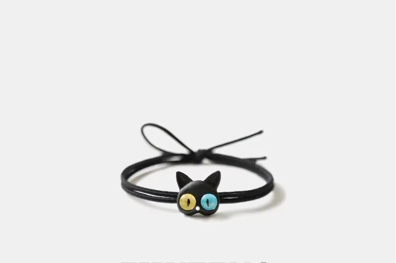 Cute Cat Bracelet – Cartoon Rubber Band for Girls & Women, Daily Wear & Gifts